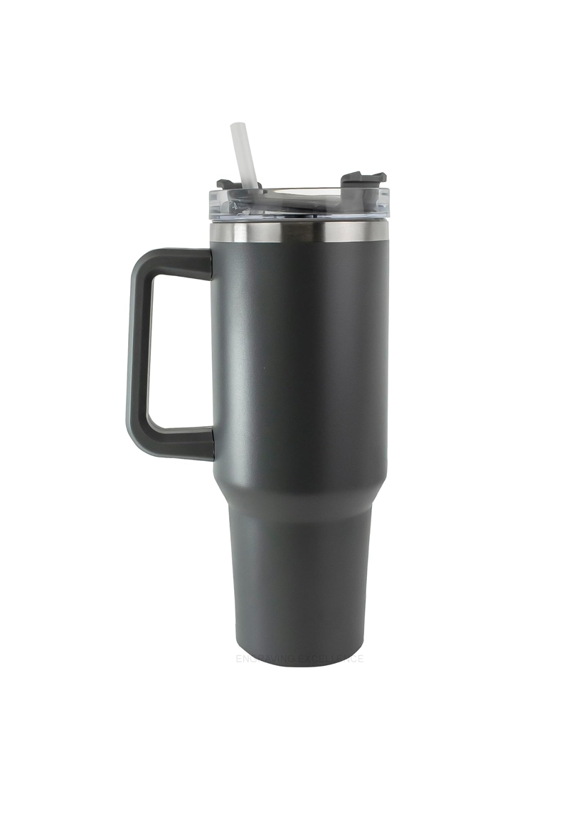 40oz Double wall stainless steel tumbler with straw